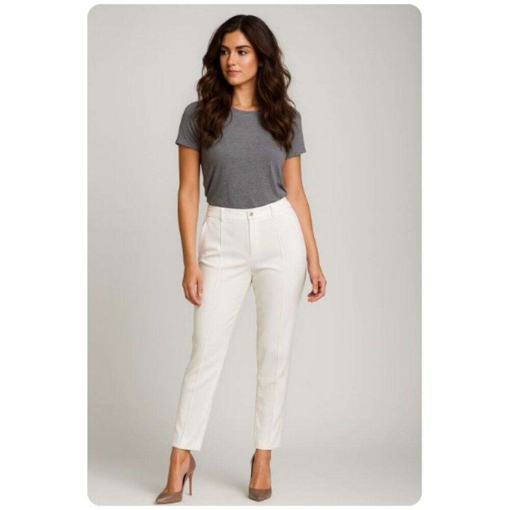 T.ba Pants NWT Trousers White Pleated Pantalon Dress Slacks Womens Size 40 US M